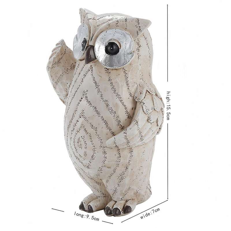 Owl Shape Resin Desktop Cartoon Indoor Figurine, Hand Made Small Figurines, Cute Table Decoration, H
