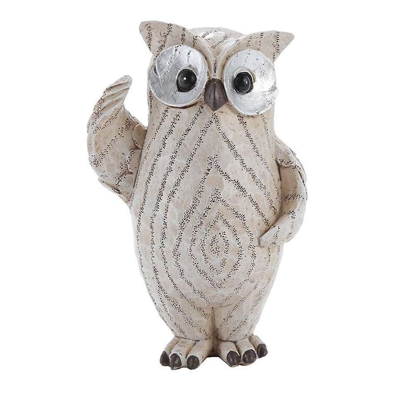 Owl Shape Resin Desktop Cartoon Indoor Figurine, Hand Made Small Figurines, Cute Table Decoration, H