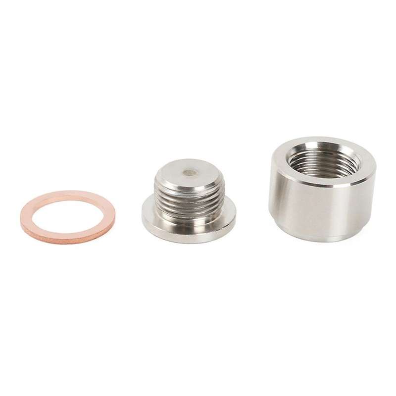 Oxygen Sensor Nut Weld Bung Plug M18x1.5 O2 Sensor Adapter Nut Bung Stainless Steel Flat-port