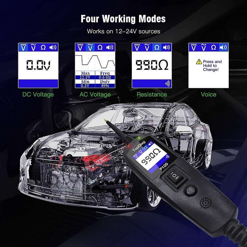 P100 Power Test Electric Circuit Tester Car Diagnostic Tool for Cars Trucks