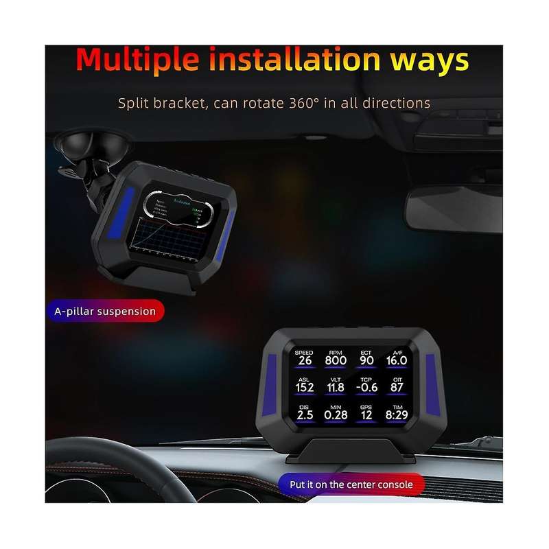 P21 Hud Car Tester Gps Diagnostic Tool Dashboard Car Obd Monitor Car Lcd Monitor