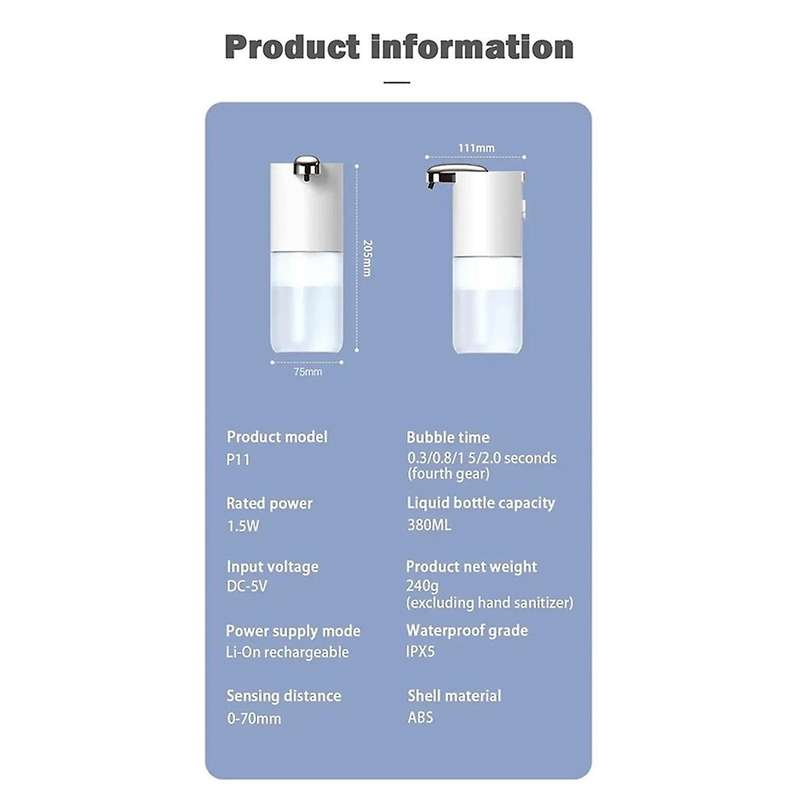 P12S Intelligent Automatic Induction Foam Hand Washing Machine Electric Household Soap Dispenser