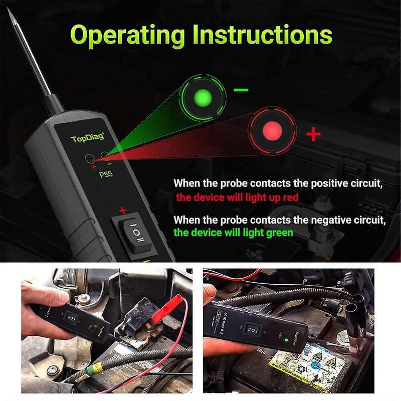 P55 Car Electric Circuit Tester Scan Diagnosis 12V/24V Battery Tester Automotive Diagnostic Tool