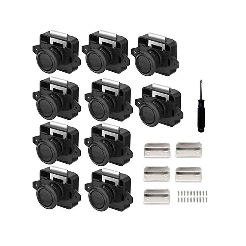 Pack Of 10 Locks, Metal Push Button Door Locks Furniture Locks Cabinet Locks Cabinet Locks Door Loc