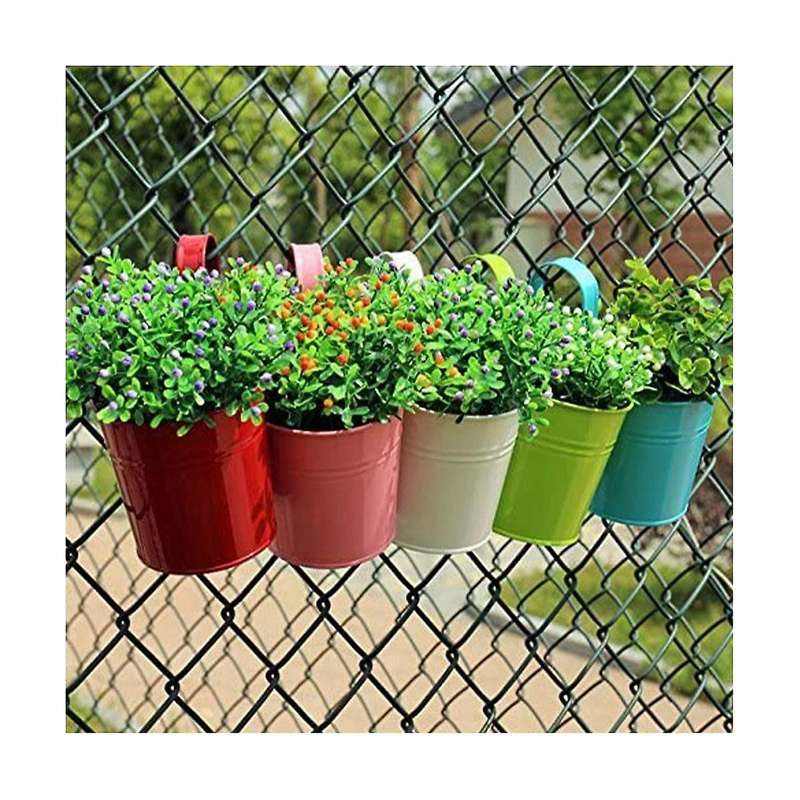 Pack Of 10 Hanging Flower Pots 13cm Balcony Pot Flower Pot with Mini Tool Hanging Pot Balcony Garde