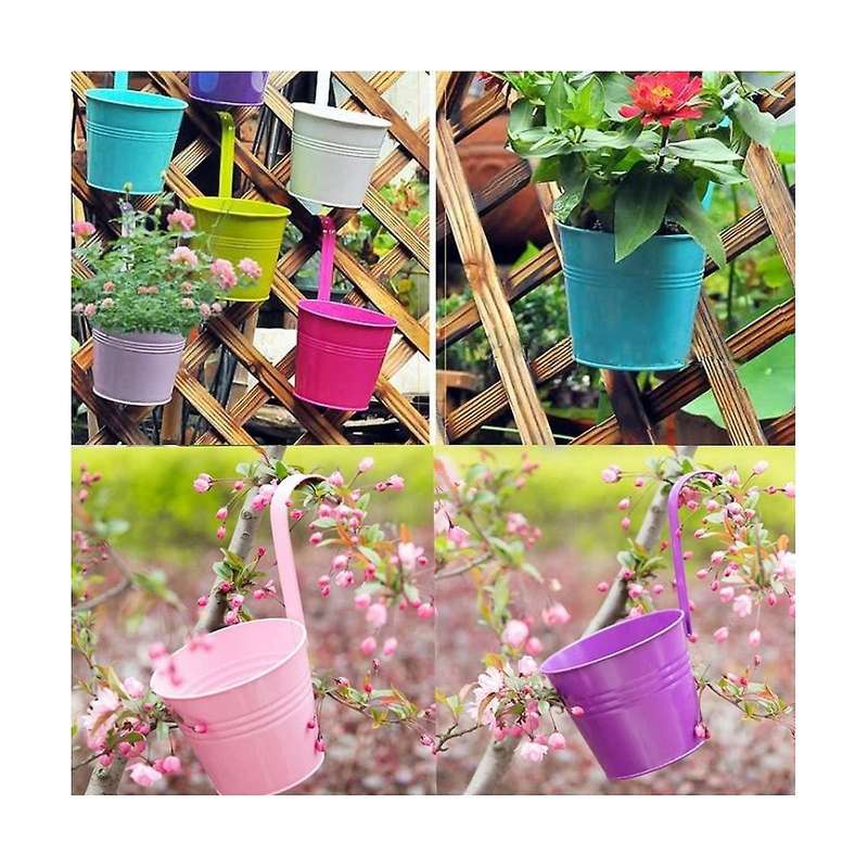 Pack Of 10 Hanging Flower Pots 13cm Balcony Pot Flower Pot with Mini Tool Hanging Pot Balcony Garde
