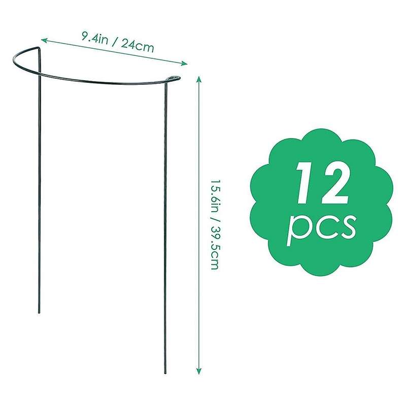 Pack Of 12 Semi-circular Ring Plant Garden Flower Support Stakes,for Flowers Plant,border Support