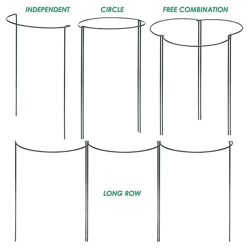 Pack Of 12 Semi-circular Ring Plant Garden Flower Support Stakes,for Flowers Plant,border Support