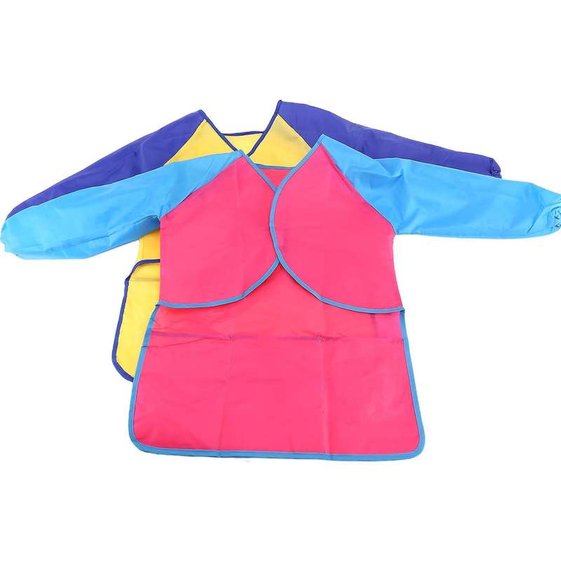 Pack Of 2 Kids Art Smocks, Children Waterproof Artist Painting Long Sleeve with 3 Pockets for Age 2
