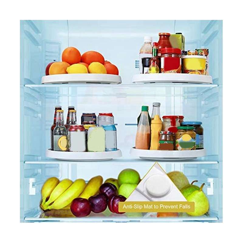 Pack Of 2 Rotating Spice Rack Turntable Organiser, Non- Turntable,suitable for Fridge, Dresser,spic