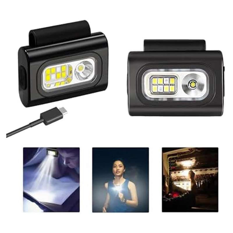 Pack of 2 Running Light Jogging, Headlight Jogging, Strong Magnetic LED Clip Lamp,1200 Lumens Chest