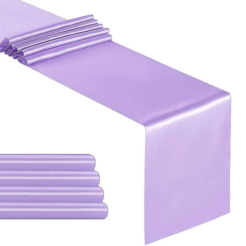 Pack Of 5 Satin Table Runner 12 X 108 Inch Long,lavender Table Runners for Wedding,birthday Parties