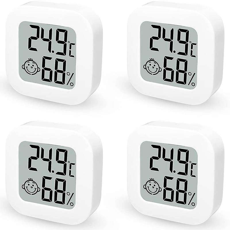 Pack Of 4 Digital Hygrometer Indoor Thermometer Mini Humidity Meter with Temperature Humidity Monit
