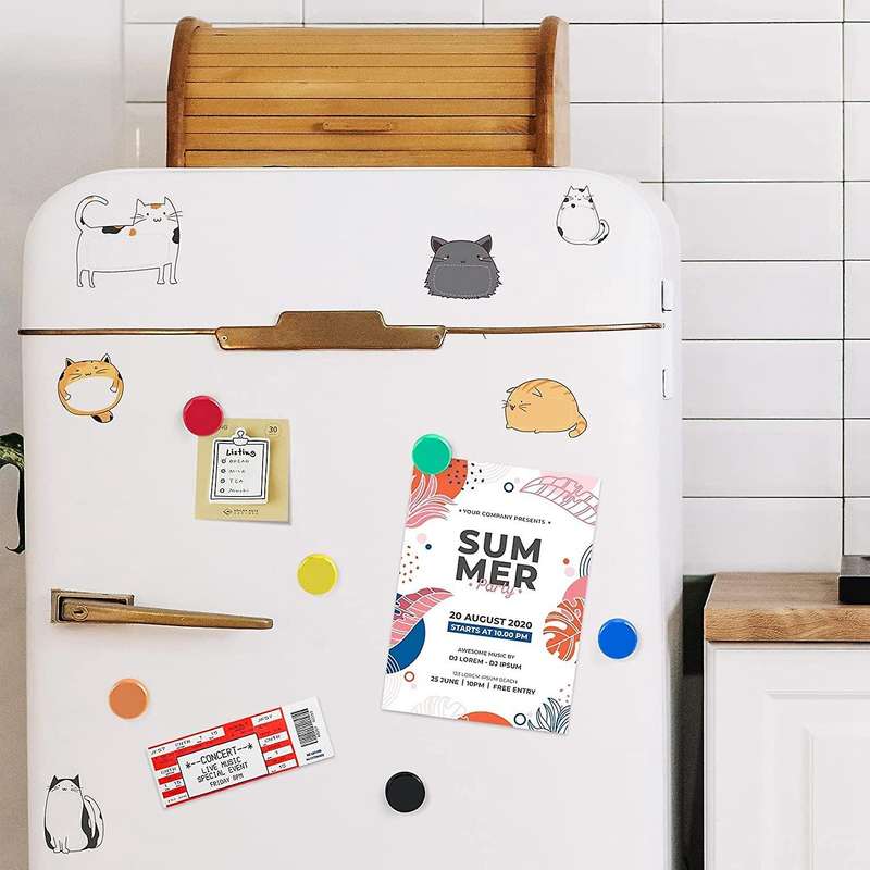 Pack Of 60 Magnets, Whiteboard Magnets, Magnets for Magnetic Board, Magnets, Fridge, Colourful Round