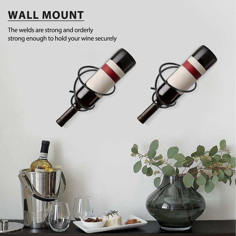 Pack of 6 Wall Mounted Wine Racks with Screws,Metal Hanging Wine Rack