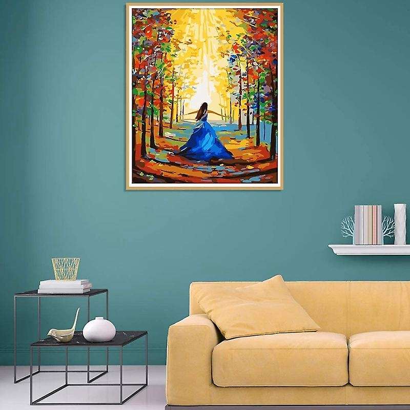 Paint By Numbers Art Oil Painting Forest Girl Living Room Bedroom Home Decoration Wall Decoration