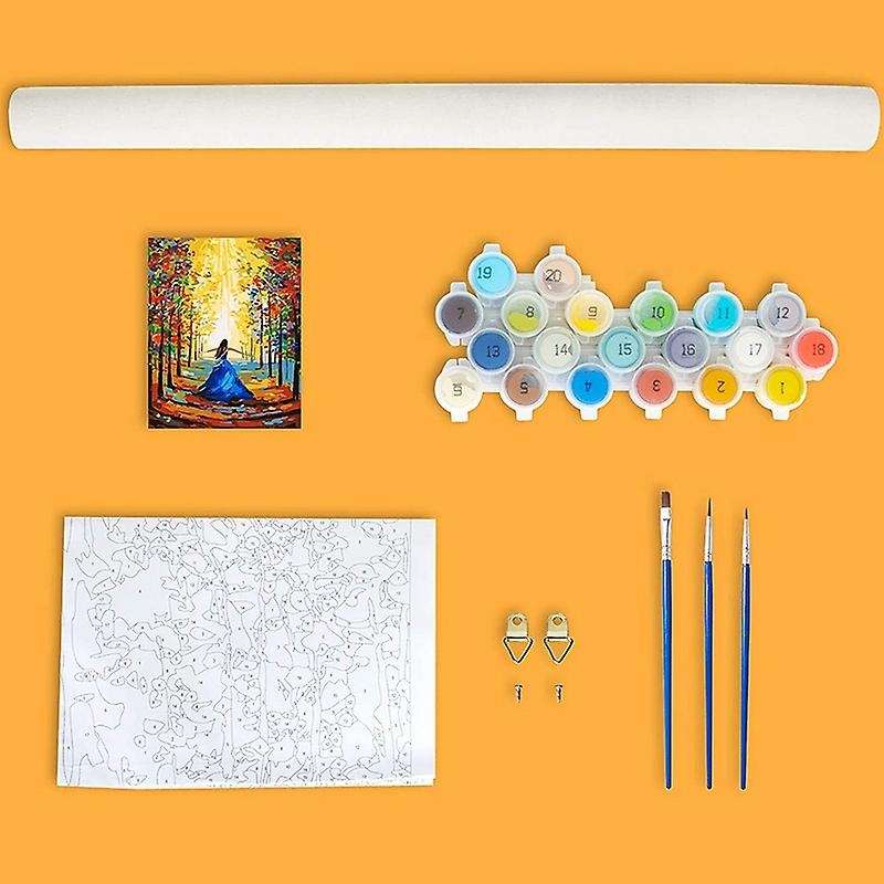 Paint By Numbers Art Oil Painting Forest Girl Living Room Bedroom Home Decoration Wall Decoration
