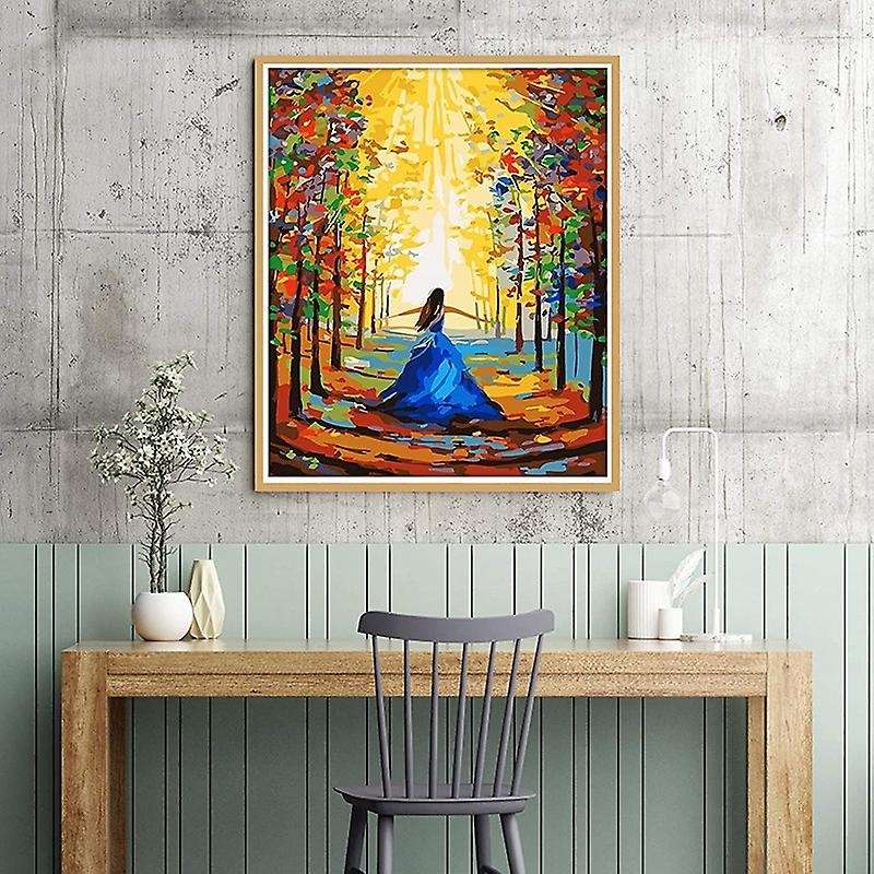 Paint By Numbers Art Oil Painting Forest Girl Living Room Bedroom Home Decoration Wall Decoration