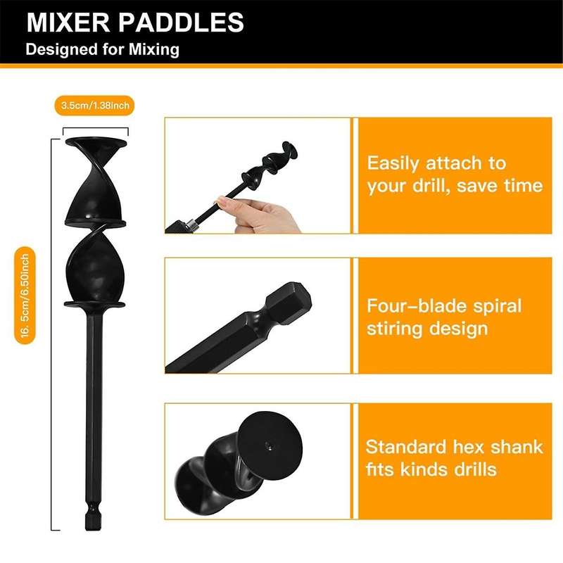 Paint Mixer for Drill, 8 Pcs Reusable Epoxy and Resin Mixer Attachment Paddle to Mix Epoxy Resin, Pa