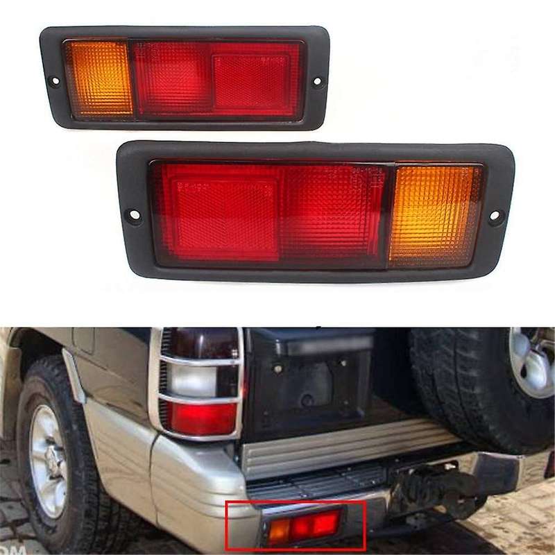 Pair Car Rear Bumper Tail Light Red Warning Brake Fog Lamp Accessories for Montero 1992-1999