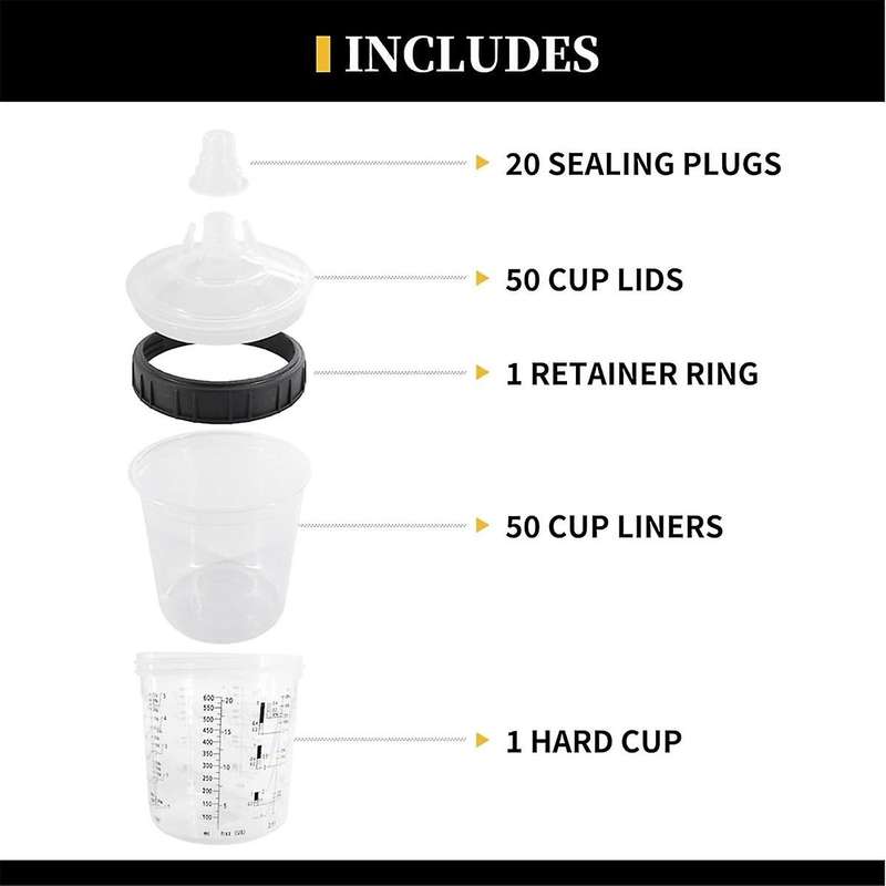 PaintGun Cup Mixing Cup System for Automotive HVLP Paint , 20 Oz (600 Ml) Kit