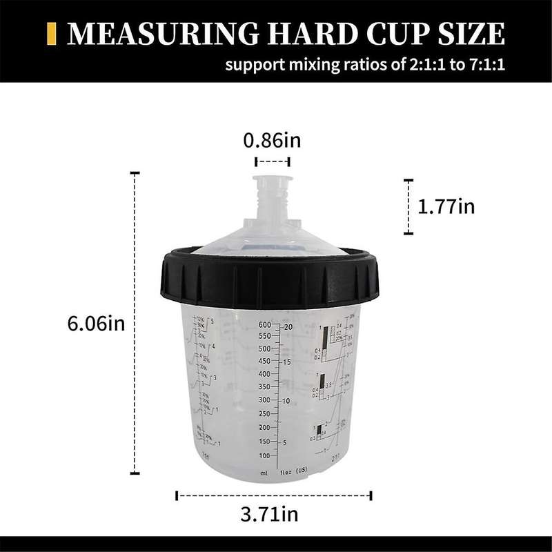 PaintGun Cup Mixing Cup System for Automotive HVLP Paint , 20 Oz (600 Ml) Kit