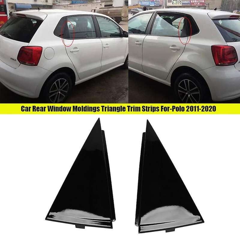 Pair Car Rear Window Moldings Triple-Cornered Trim Strips for 2011-2020