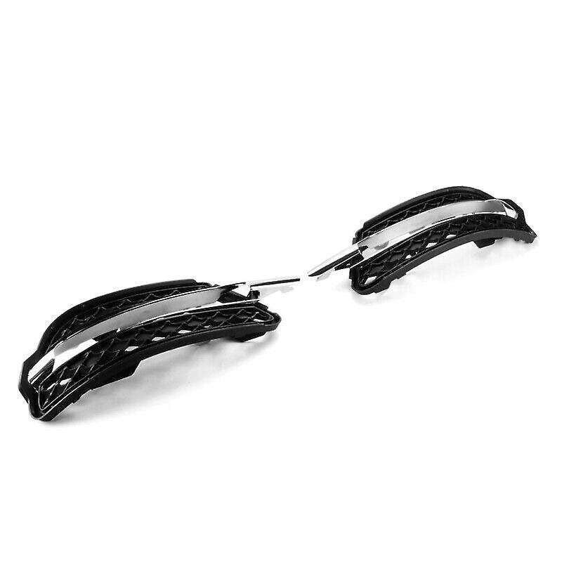 Pair Fog Light Mesh Grills Cover & Molding Trim Chrome for - S-Class W221 2009-2013