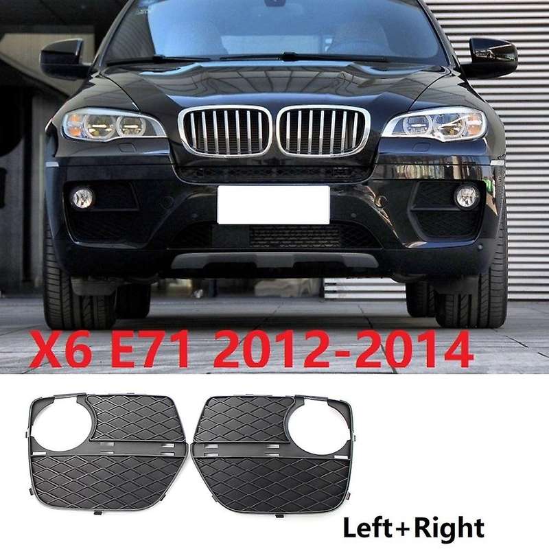 Pair Front Bumper Fog Lights Cover Fog Lamp Grilles for - X6 E71 2012-2014 51117312605 51117312606