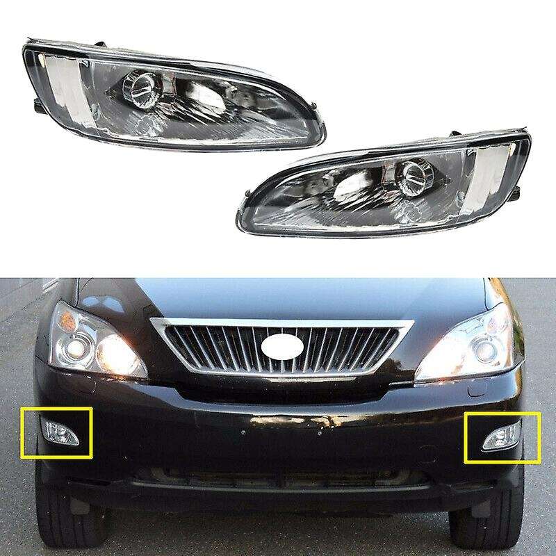 Pair Front Bumper Fog Light Clear Lens Driving Lamp Assembly for 2004-2009 RX330 RX350 81220-0E010 8