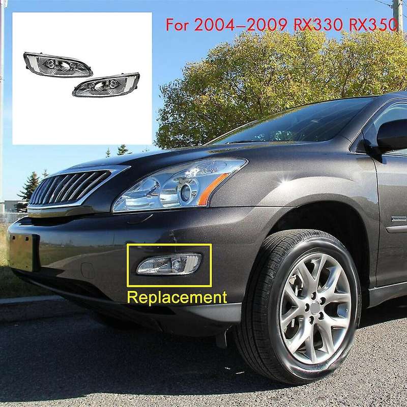 Pair Front Bumper Fog Light Clear Lens Driving Lamp Assembly for 2004-2009 RX330 RX350 81220-0E010 8