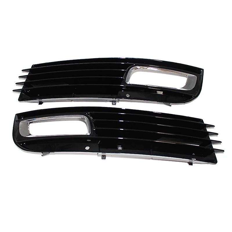 Pair Front Lower Fog Light Cover Trim Decoration Grill for - A8 D3 2008 2009 2010 Driving Lamp Bumpe