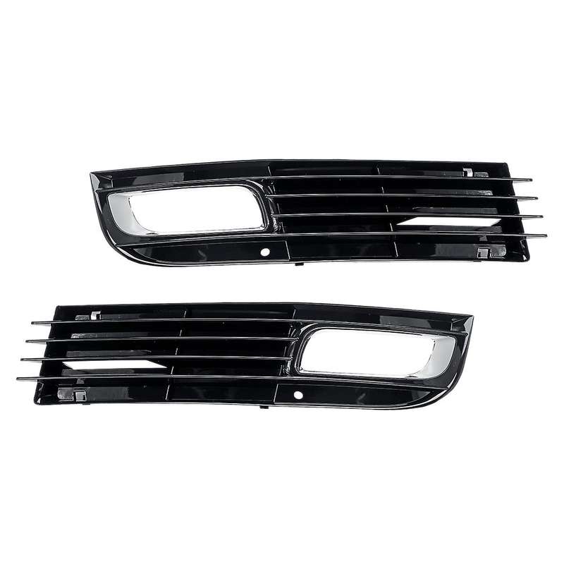Pair Front Lower Fog Light Cover Trim Decoration Grill for - A8 D3 2008 2009 2010 Driving Lamp Bumpe