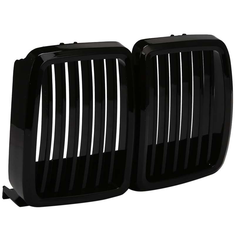 Pair Gloss Black Front Bumper Kidney Grille Grilles Replacement for  E30 1982-1994 51131884350 51131