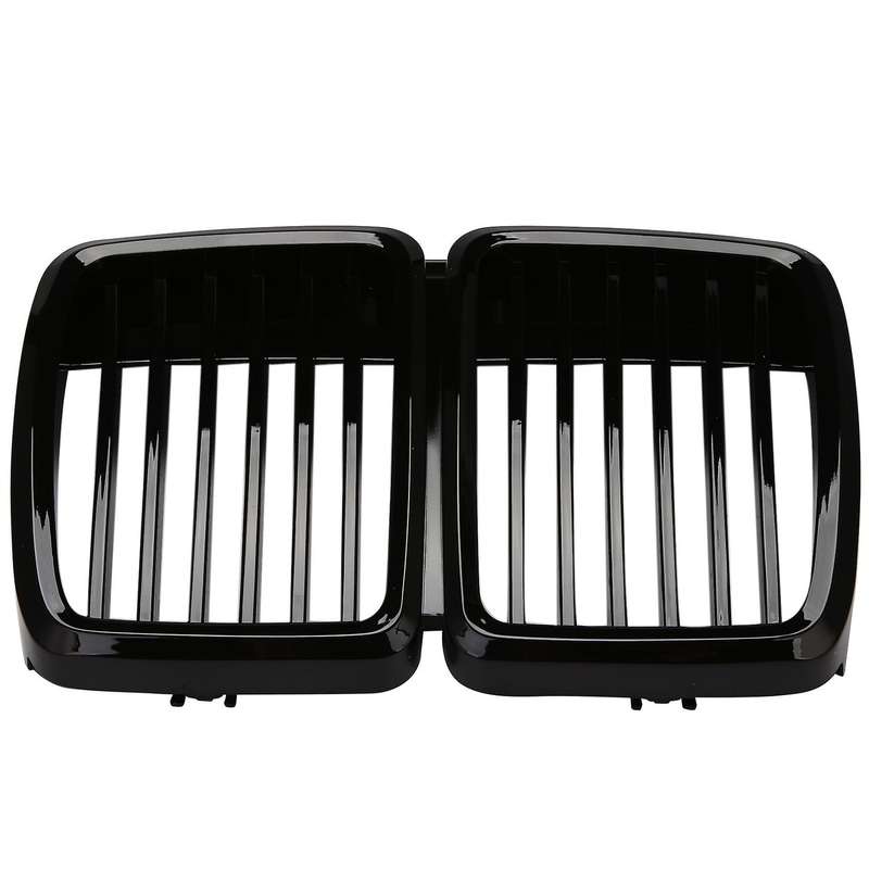 Pair Gloss Black Front Bumper Kidney Grille Grilles Replacement for  E30 1982-1994 51131884350 51131