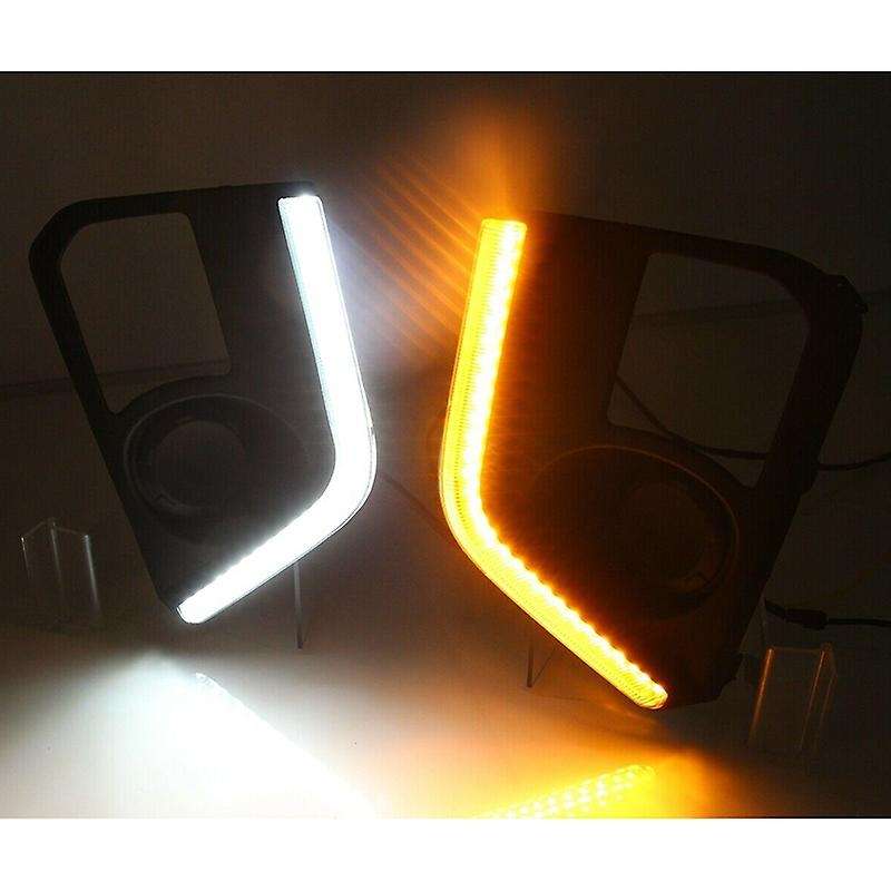 Pair LED Daytime Running Light DRL Yellow Turn for Triton L200 2019