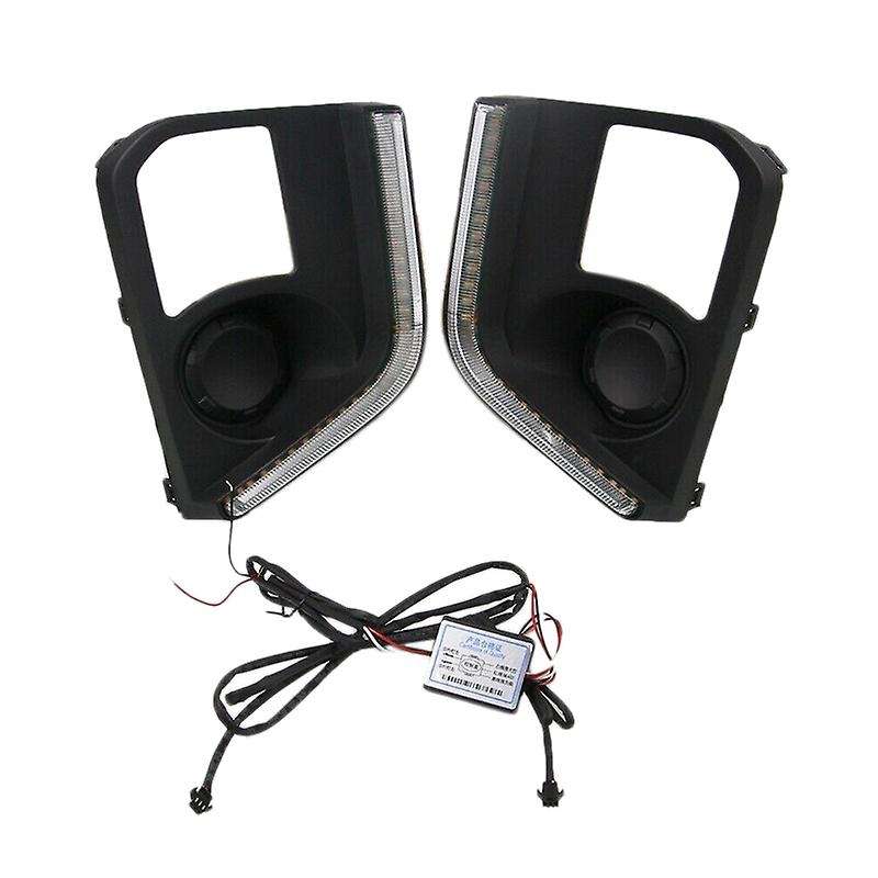 Pair LED Daytime Running Light DRL Yellow Turn for Triton L200 2019