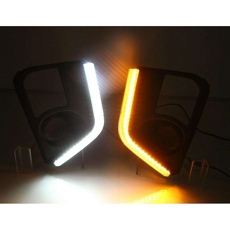 Pair LED Daytime Running Light DRL Yellow Turn for Triton L200 2019