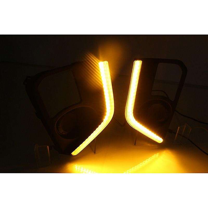 Pair LED Daytime Running Light DRL Yellow Turn for Triton L200 2019