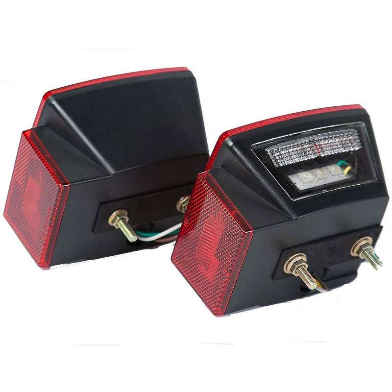 Pair Led Submersible Square Lights Trailer Under 80 Inch Tail Brake Boat Stud Mount Led Trailer Ligh