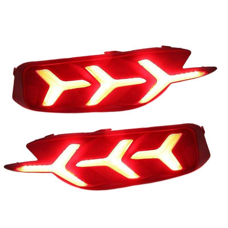 Pair LED Reflector Rear Bumper Tail Brake Signal Lamp for 2016 2017