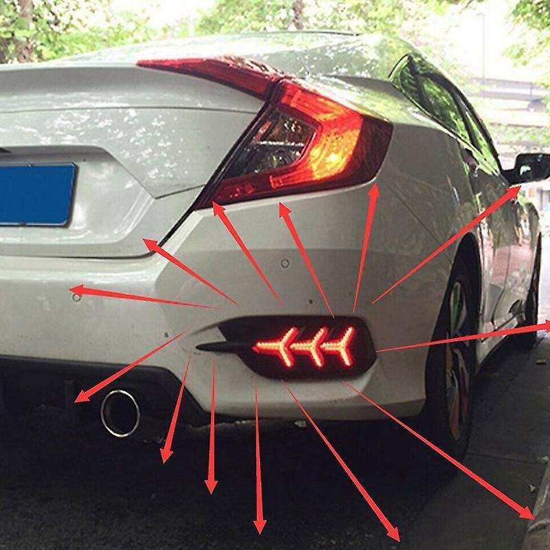Pair LED Reflector Rear Bumper Tail Brake Signal Lamp for 2016 2017