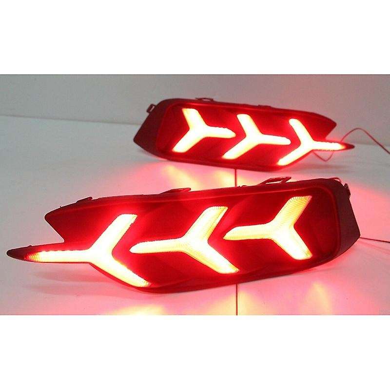 Pair LED Reflector Rear Bumper Tail Brake Signal Lamp for 2016 2017