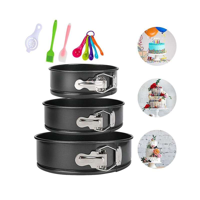 Pan 3 (4/7/9inch) Cake Pans Sets for Baking - Leakproof 3 Tier Cake Pan Bakeware