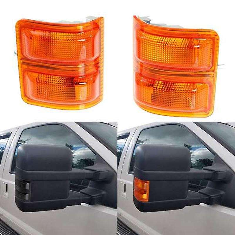 PAIR Tow Mirror Turn Signal Light Lens Amber Rearveiw Mirror Light for 2008-2017 Truck Super Duty Le