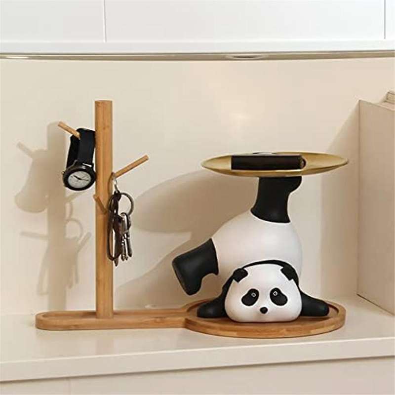 Panda Storage Decoration Entrance Tray Trinket Dish Key Ring Stand Home Decorations Bracelets Porch