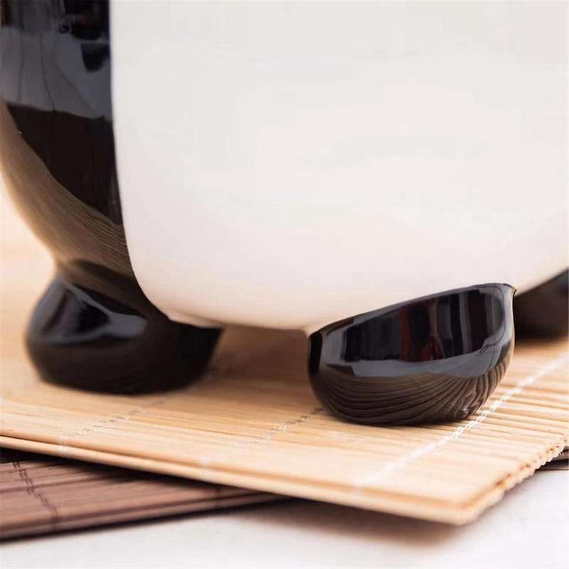 Panda Shape Yarn Bowl, Knitting Wool Storage Basket Round with Holes, Ceramic Glossy Surface Exquisi