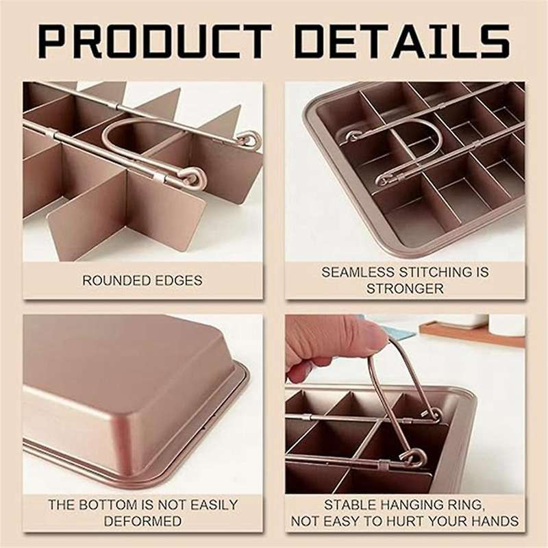 -pan with Dividers,nonstick Baking Loaf Pan Baking Pan Baking Pan,18 Pre-cut Square- for Cake