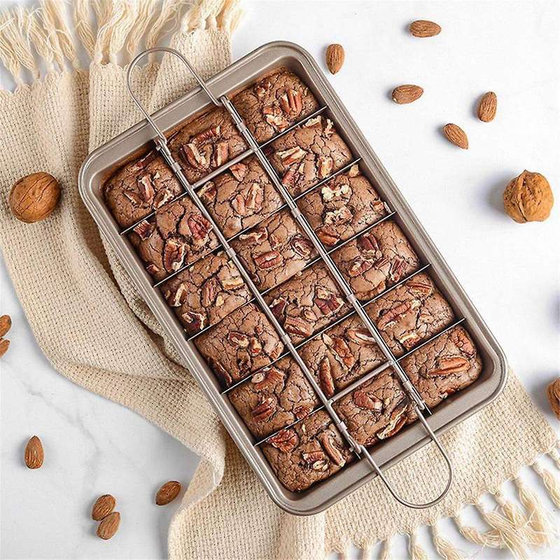 -pan with Dividers,nonstick Baking Loaf Pan Baking Pan Baking Pan,18 Pre-cut Square- for Cake