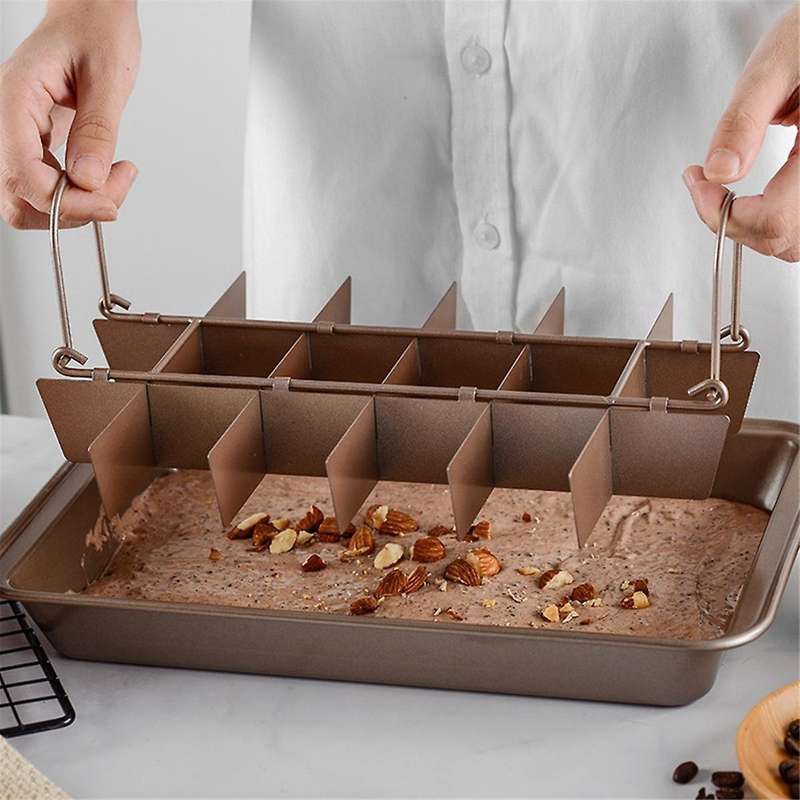 -pan with Dividers,nonstick Baking Loaf Pan Baking Pan Baking Pan,18 Pre-cut Square- for Cake